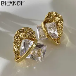 Charm Bilandi Modern Jewelry 925 Silver Needle 2023 트렌드 여성을위한 새로운 고품질 반짝이는 유리 스터드 귀걸이 소녀 선물 드롭 컨칭