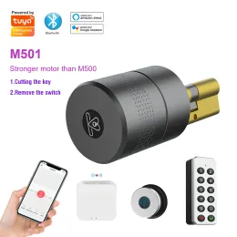 Lock Wehere Tuya Smart Door Lock M501 Alexa Cylinder FingerPrint Bluetooth Door Lock SmartLife WiFi Control M500 Upgrade Version