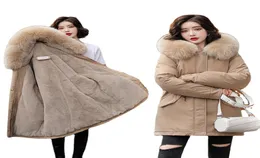 Manteau en coton epais grande taille pour femme parka bir capuche çiftlik intereure peluche epaisse taille ample7295430