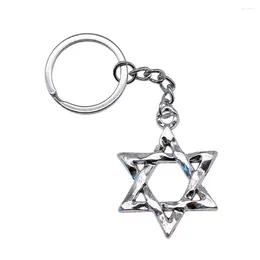 Keychains 1pcs Estrela de David Woman Keychain Components Charms for Jewelry Fazendo tamanho de anel fofo 28mm