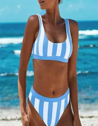Triped Swimuit Tank Top Sportwear Women New Bikini 2021 Summer Girl Suity for Teen Bated Beachwear X07018300795
