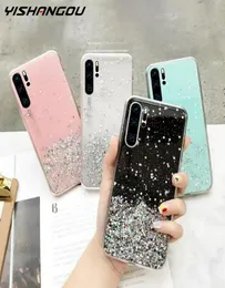 Mjuk glitter transparent TPU -telefonfodral för Huawei P40 P30 P20 Pro Mate 20 10 Lite P Smart 2020 Z Plus Y9 Prime 2019 Bling Cover2796681