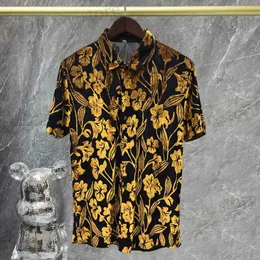 Mäns casual skjortor sommar sammet skjorta hawaiian manlig skjorta camicia uomo strtwear toppkvalitet blommor skjorta sammet skjorta kort slve camisa hombre t240408