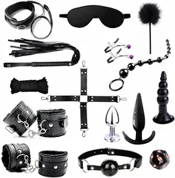 BDSM restrições de brinquedos sexuais 15 PCs Condange Restrições de Bondage Kits Fetiche Bed Restrins Sne definido para iniciantes SM JOGOS ADULTOS DE ADULTOS MUDO VAGURA BREAÇÃO