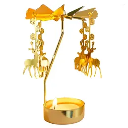 Kerzenhalter Vintage Style Kernstück Golden Legierter Blätter Karussell Kerzenlestick für Hochzeitsfeiern Tisch Mittelstücke Weihnachten