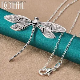 Hänge halsband doteffil 40-75 cm kedja dragonfly hänge halsband silver kvinnor bröllop engagemang party mode smycken240408