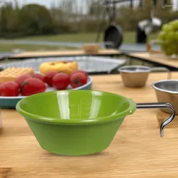 Bowls Mini Picnic Cooking Pot With Foldable Handle Shera Cup Bowl Stackable PBT Plastic Anti-drop Anti-scald Cookware For Home Outdoor