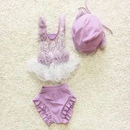 TODDLE BEACH SWIMWEAR KOREAN Fashion Lace Children Swimsuit Sweet Applique With Lace Baby Girls Twopiece Bathing Suit 6setlot 13212229