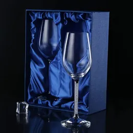 Creative Gemstone Wine Glass Wedding Glampagne Glasses Amante Rhinestone Crystal Calice Banchet Decoration 240408