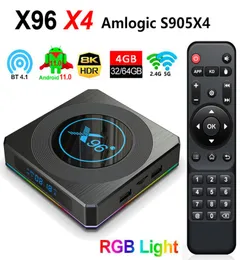 X96 X4 Android 110スマートテレビボックスAmlogic S905x4 4GB 64GB Quad Core 24G5GデュアルバンドWiFi 8KメディアプレーヤーSetopbox 4G32G2429288