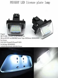 Super Bright 2PCSlot 12V 18 Led Licence Number Plate Light Bulbs License Light For PEUGEOT 206 207 306 Citroen C3 Picasso C4 5 XS5936042