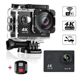 Kameralar Ultra HD 4K Eylem Kamerası H9R WiFi 16MP 2 "LCD 30M Su Geçirmez 170D Uzaktan Kumanda Kask Bisiklet Video Kamera Açık Spor Cam