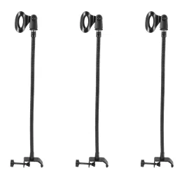 Stand 3X Flexible Gooseneck Microphone Stand With Desk Clamp For Radio Broadcasting Studio, Live Broadcast Equipment, Stations