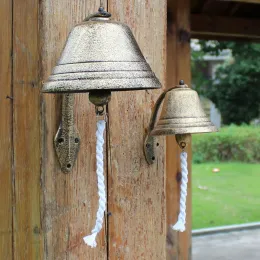 Chimes Cast Iron Dinner Bell med Bracket Farmhouse Campana Landscape Bell Small