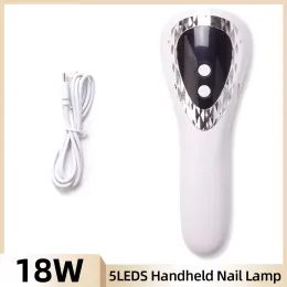 Dryers 18W LED Handheld Nail Lamp UV LED Lamp For Nails Rechargeable Nail Dryer NonBlack Hand For Gel Nails Portability Nail Art Tool