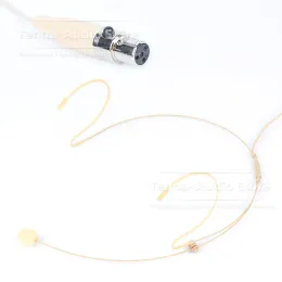 マイクベージュの肉体Ta4f 4ピンMINI XLR TAN HEADWORN HEADSET MICROPHONE FOR SHURE QLXD1 SLX1 LX1 UR1ワイヤレスシステムボディパックマイク