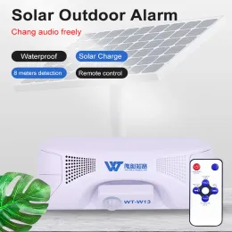 Kits Outdoor Solar Waterproof Motion Detector Induction Triggers Broadcast Alarm 3W HighPower Security Alarm Can Replace The Voice