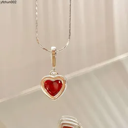 Saina Liebeskragenkette Minimalist S925 Sterling Silver Heart Colored Zircon Halskette für Frauen {Kategorie}