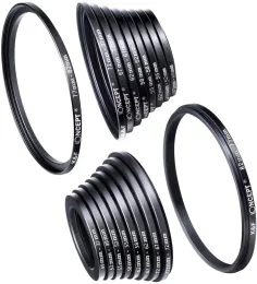 Zubehör KF -Konzept 18pcs Kamera -Objektivfilter Stiefenaufwärts/Ab -Adapter -Ring -Set 3782mm 8237mm für Canon Nikon Sony DSLR Kamerasobjektiv