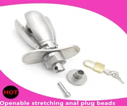 Metal Openable Anal Plugs Heavy Anus Beads Lock With Handles Sex Toy Adult Game Device Virginity Lock A1742214513