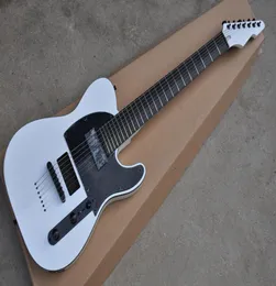 White Body 7 Strings Guitar Electric With Black Hardwareebony fretboardactive pickupsprovide service 9539526