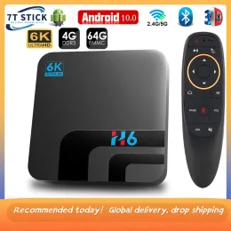 박스 안드로이드 TV 박스 안드로이드 10 4GB 64GB 32GB 6K 3D 비디오 H.265 미디어 플레이어 2.4G 5GHZ WiFi Bluetooth 설정 상단 상자 스마트 TV 박스