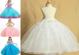 Dwa obręcze z koronkową krawędzią biały pettiskirt Wedding Flower Girl Petticoat Dzieci Underskirt Slips Fit Kids1807991