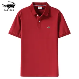 Top Grade Summer 100% Cotton Mens Polo Shirts With Short Sleeve Turn Down Collar Casual Tops Large Size 220616