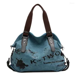 Shoulder Bags Vintage Graffiti Women Bag Canvas Handbag Female Ladies Tote Large Crossbody Sac A Main Bolsos Muje