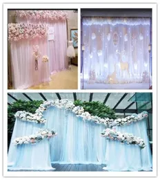 Ice Silk Fabric and sash Backdrop Curtain For Wedding Decoration Backdrop Photography Vintage Indoor Staircase Photo Background decor1549039