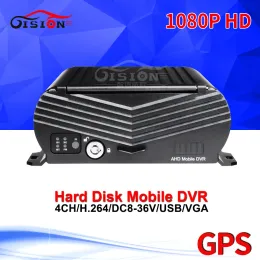 레코더 1080p GPS HDD 4CH AHD VEHCILE 모바일 DVR 지원 2TB 하드 디스크 자동차 비디오 레코더 MDVR I/O 알람 재생 루프 녹음