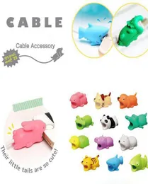 Kabelbett söt djur USB -kabelskyddsladdare Data Cord Saver Protective Earpens Protector för iPhone Laptop Retail Box4566443