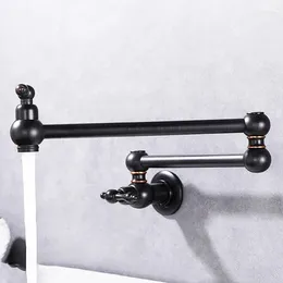 Küchenarmäuren Orb Messing Waschbecken Wasserhahn montiert Einmals kaltes Wasser hochwertiger Kupfer Rotatierbar gefaltetes Wasserhahn Schwarz