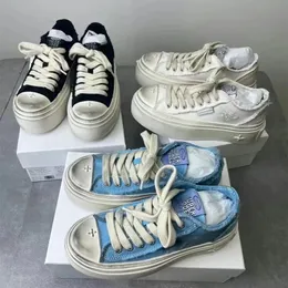 Luxus klassische lässige Sneaker Delessed Canvas-Schuhe für Frauen schmutzige Schuhe Hip-Hop Vulkanisierte Sneaker Großgröße Casual Schuhe Größe 35-40