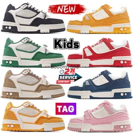 Kids Shoes Designer Casual Shoe Mens Womens Black Green PInk Red Denim Khaki Yellow Trainer Sneakers Childrens Low Sneaker Children Fashion Luxury Outdoor Trainers