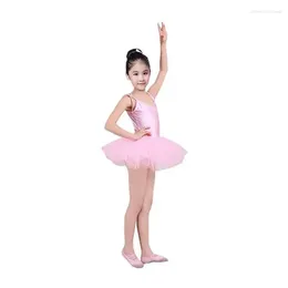 Стадия носить балетные купальники для девочек танцевать наряд с юбкой платье для малышей/младший