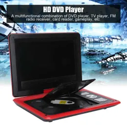 Chargers Game DVD Player Player portátil 10 polegadas HD Mobile DVD Palyer com RC Game Controller Game Disc Antenna Car Charger 110240v Black/Red