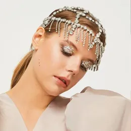 Hårklipp Stonefans Tribal Tassel Headpiece Jewelry Bridal For Women Wedding Boho Mesh Accessories Luxury Designer Elegant Girls