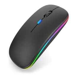 Camundongos sem fio Bluetooth com mouse RGB recarregável USB para laptop de computador PC MacBook Gaming Mouse Gamer 24GHz 1600DPI Epacket228482366