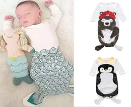 Ins Infant Baby Sleep Bag Ubrania snu Dzieci piżamę maluch maluch kreskówkowe zwierzęta drukowane śpiwór dzieci odzież W0819065580