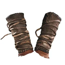 Локоть коленные накладки рук брецы средневековая искусственная кожаная манжета броня броня панк панк -экранина