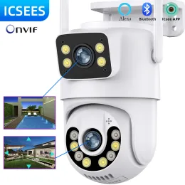 Kameror IP -övervakningskamera 4K Säkerhetsskydd Trådlös kamera Dual Lens Outdoor WiFi Camera Waterproof Extern AI Track ICSEE