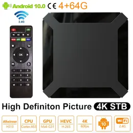 Box Smart TV Box Android 10.0 Quad Core 4K HD Set Top Box Pk 2.4G WiFi Home Theater Mini Smart Media Player 4GB 64 GB