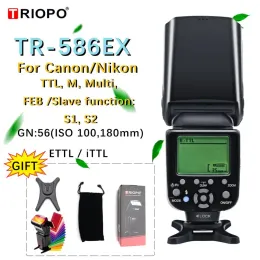 Akcesoria Triopo TR586EX Tryb bezprzewodowy TTL Speedlite Bezgrzewajny dla Canon 5D Nikon D750 D800 D3200 D7100 DSLR Kamera jako Yongnuo YN568EX