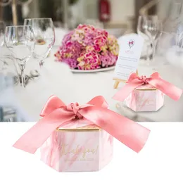 Wrap regalo da 30 pezzi di scatole di caramelle scatole di carta per matrimoni bomboniere borse per motivi in marmo rosa per imballare la confezione di prodotti