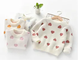 Mädchen lieben Herz gestrickter Pullover Pullover Kinder runden Kragen Langarm Prinzessin Tops Kinder Valentine039s Day Pullover Q43547958982