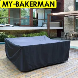 Produkter 72SIZES Black Outdoor Patio Garden Möbler Vattentäta täcken Regn Snöstolskydd för soffa bordsstol dammsäkert omslag