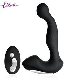 Utimi 12Level Prostate Stimulator RECHARGEABLE Anal Vibrator kraftfull prostata massager fjärrkontrolluppvärmningsfunktion svart S188575443