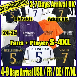 23 24 25 Fans Player Version Soccer Jerseys VINI JR BELLINGHAM REAL Madrids CAMAVINGA TCHOUAMENI VALVERDE ASENSIO MODRIC 22 23 Football Shirt Kids Kits 2023 2024 1135