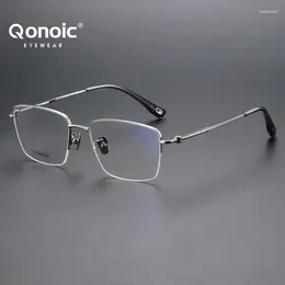 선글라스 Qonoic 판매 공장 공급 순수 티타늄 프레임 안경 프레임 광학 안경 80911